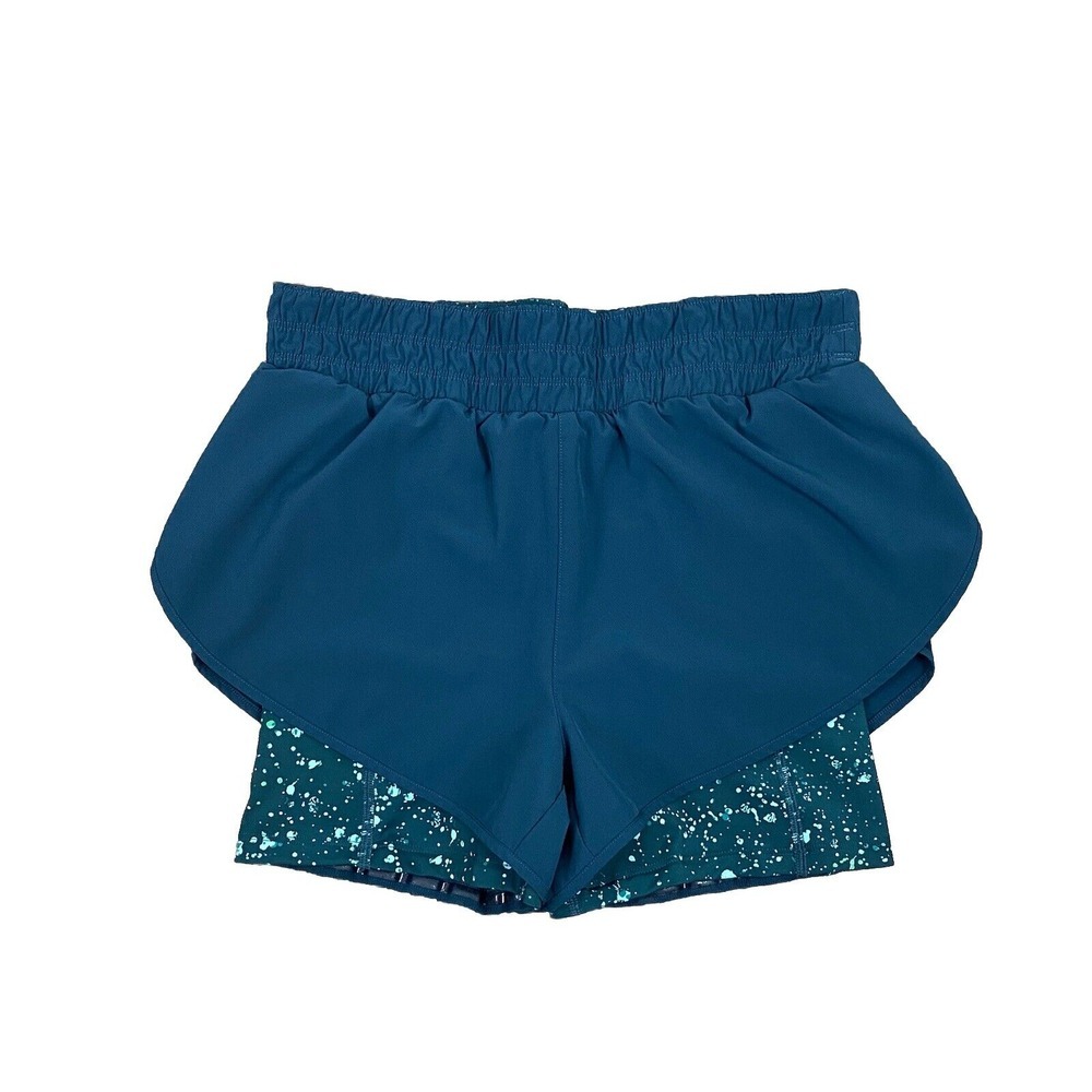 Athleta Teal Blue Layered Athletic Shorts